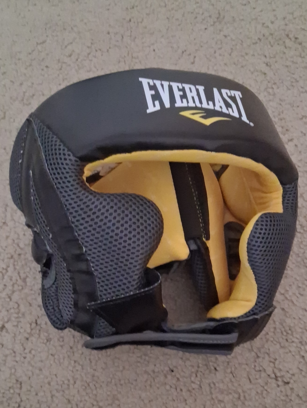 Everlast Black and Yellow Padded Boxing Headgear